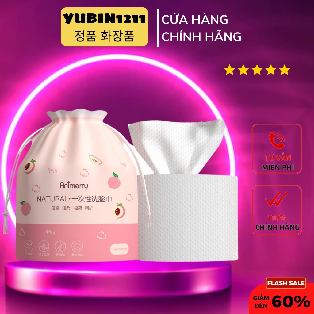 Khăn Mặt Khô Tẩy Trang Lau Khô Lau Ướt ,Giấy Cotton Lau Mặt Dùng Một Lần Mocco