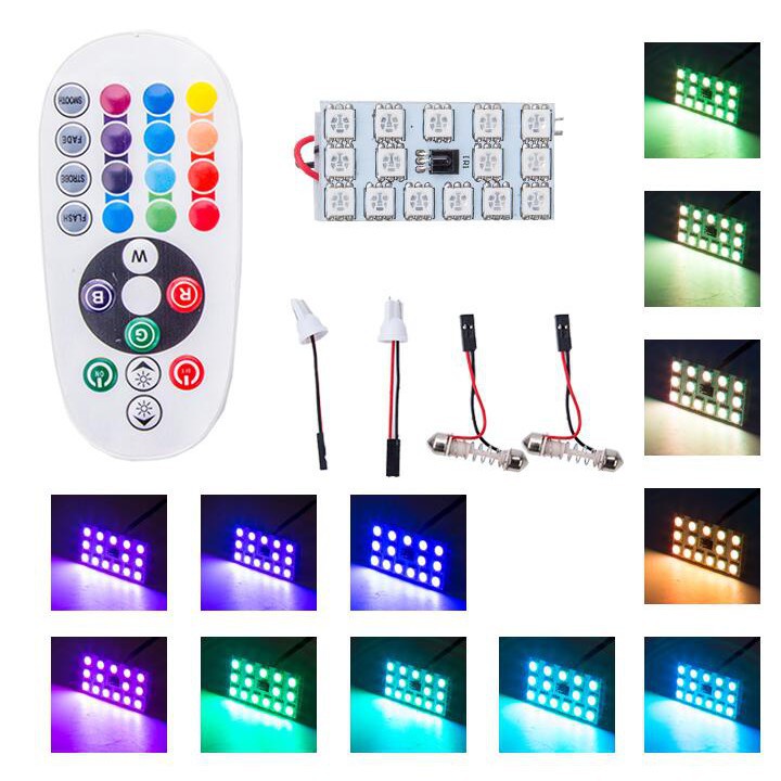 Đèn Led T10 C5W, Rgb 5050 Led 12 / 16 / 24 / 36smd