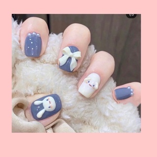 Móng up nailbox thỏ & nơ tím