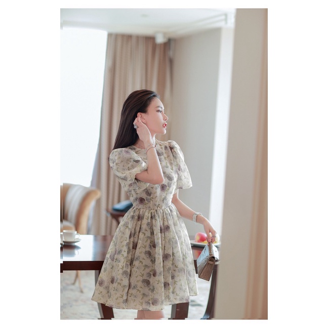 (Free Ship) Đầm Voan Cổ Tròn Dáng Xòe Siêu HOT UP