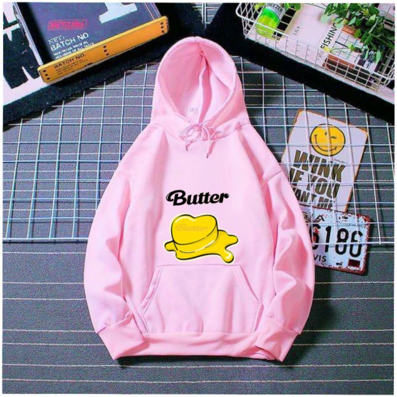 Áo Hoodie Bts Bt21 / Bơ / Áo Khoác Tay Dài