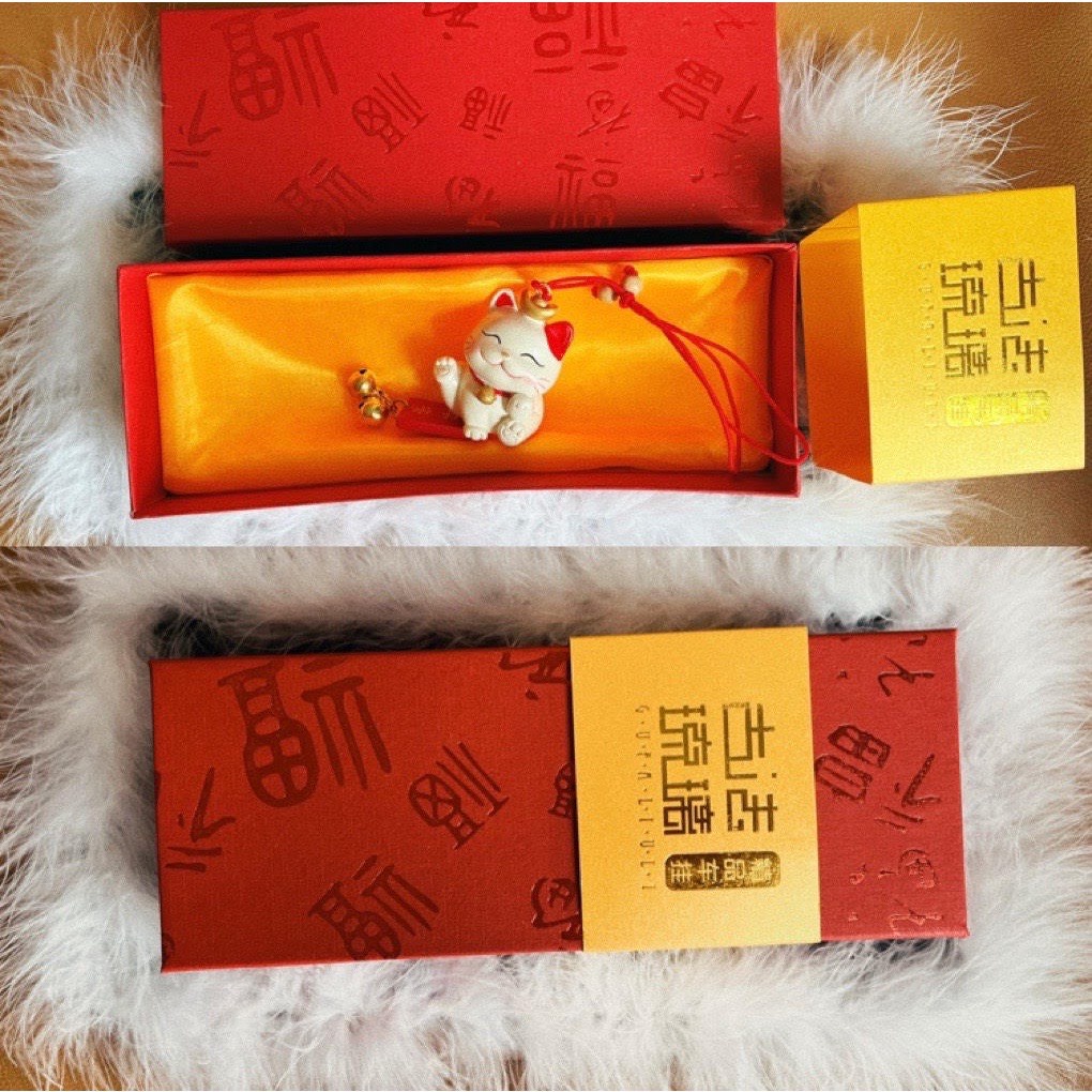 Dây Treo Trang trí Gương Chiếu Hậu Xe Hơi - Khánh Treo Gương Mèo May Mắn