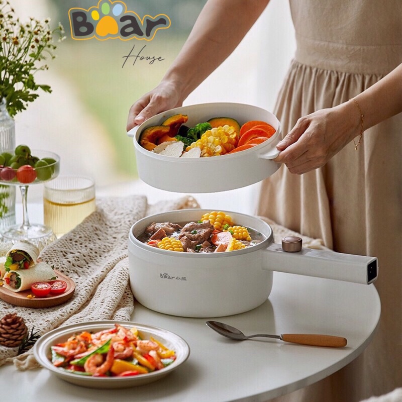 NỒI ĐIỆN BEAR ĐA NĂNG KÈM HẤP MỚI P16M2 DUNG TÍCH 1.6L
