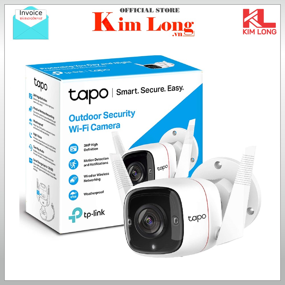 [Mã 159ELSALE hoàn 7% đơn 300K] Camera Wifi TP-Link Tapo C310 3MP An Ninh Ngoài Trời - Bảo hành 2 năm Hàng Chính Hãng