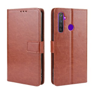 Bao da điện thoại từ PU có thanh đứng dạng ví dành cho OPPO Realme 5i