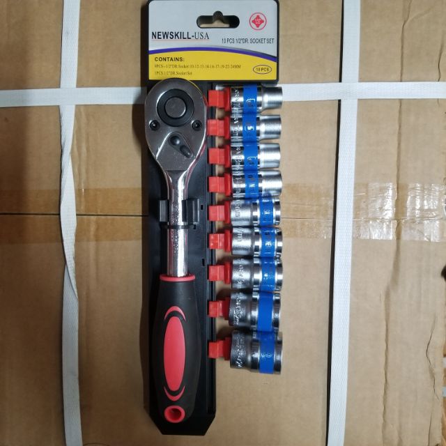 bộ tuýp 10 chi tiết NEWSKILL cần tự động vuông nhanh