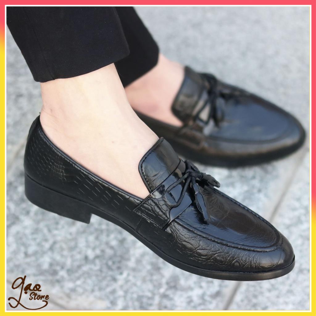 Giày Lười Nam  Dập Vân Cá Sấu Có Nơ Chuông  [Tặng Tất Khử Mùi ] Mã L177 | BigBuy360 - bigbuy360.vn