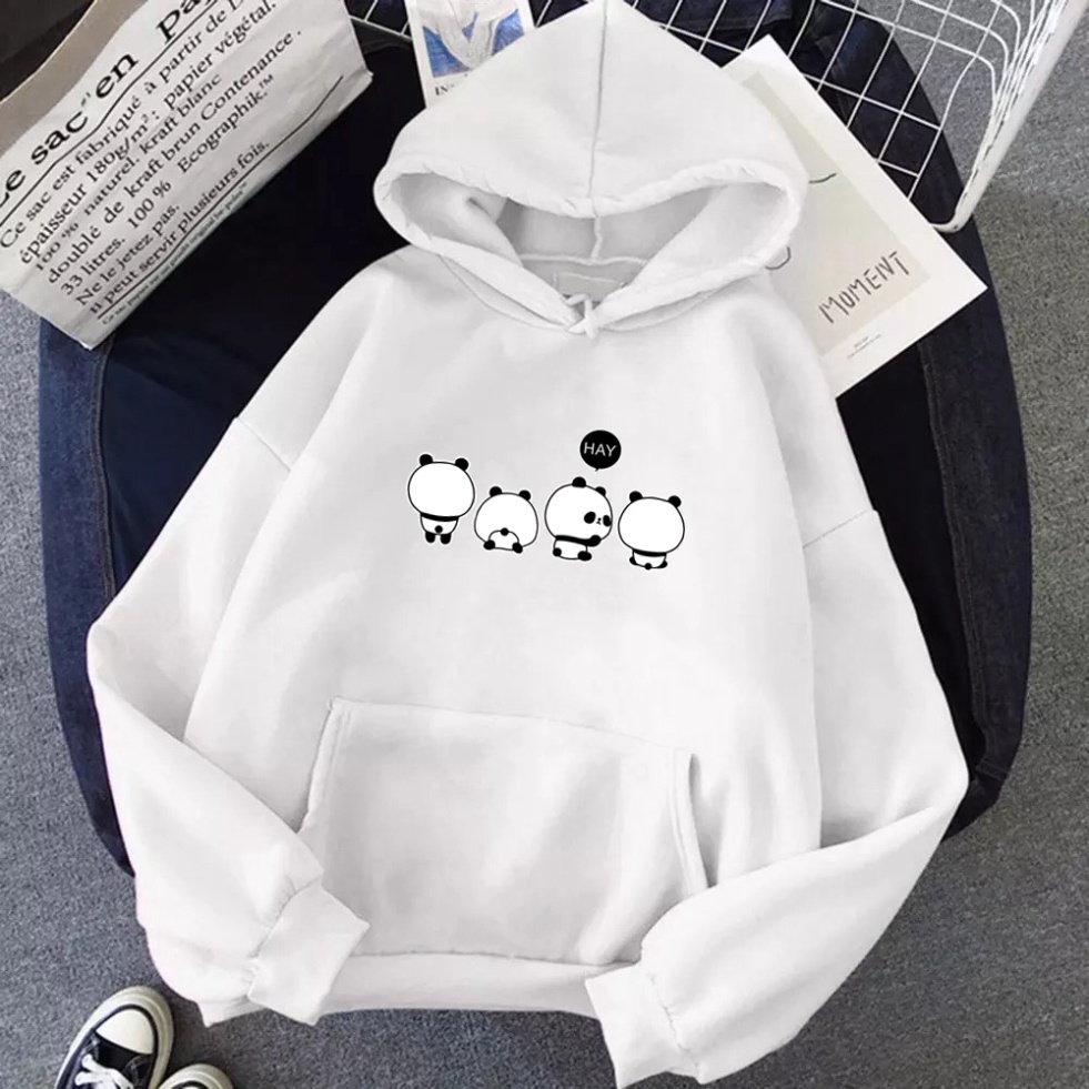 Áo khoác Hoodie form rộng sweater nỉ Ulzzang 4 chú gấu trúc Hot trend Thời Trang Thu Đông siêu đẹp sangchanhshop01