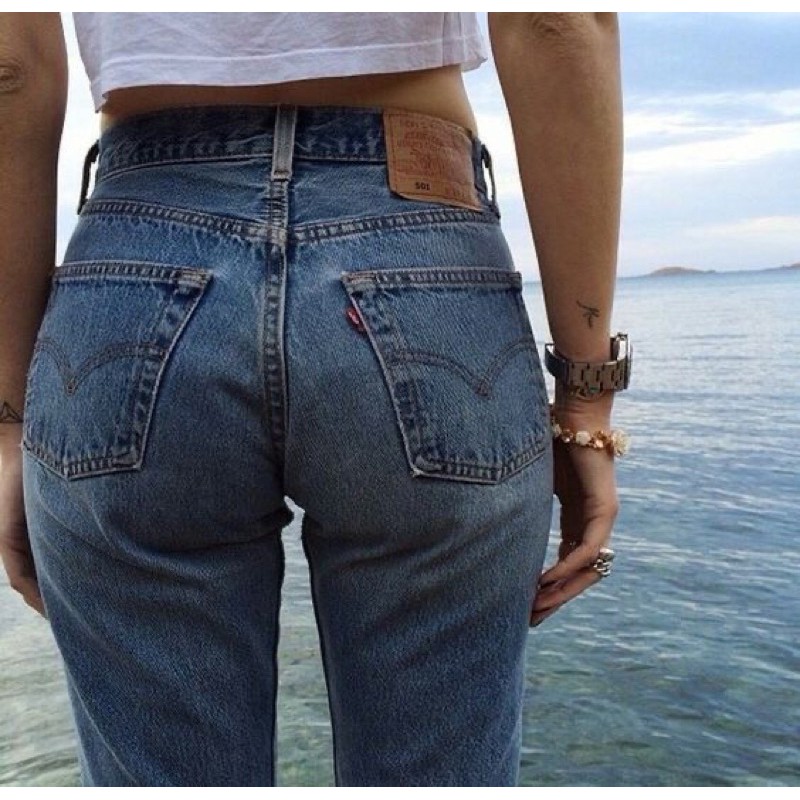 Quần jean baggy Levis vintage, jean form lưng cao, momjean wash bạc | BigBuy360 - bigbuy360.vn