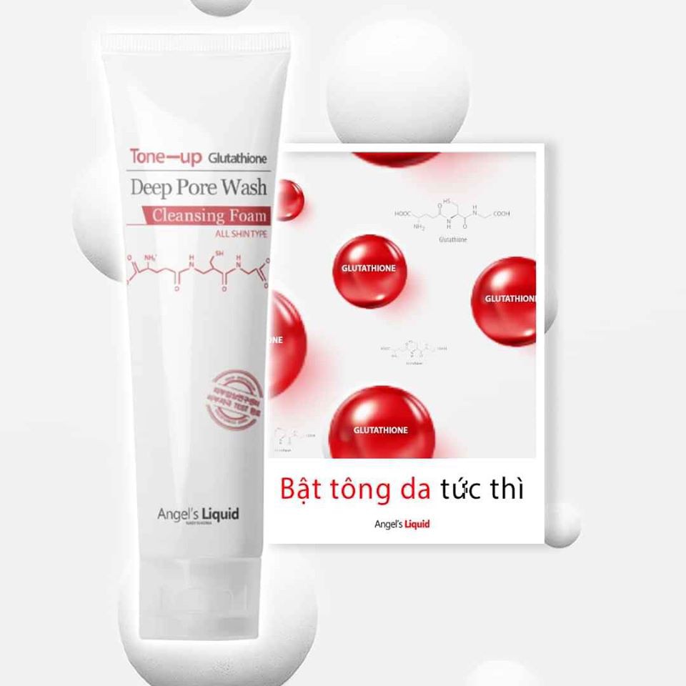 Sữa Rửa Mặt Dưỡng Trắng . Làm Sạch Sâu Angel’s Liquid Glutathione Tone Up Deep Pore Wash Cleansing Foam 120g | BigBuy360 - bigbuy360.vn