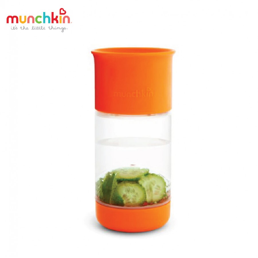 Cốc Uống Nước 360 Độ Munchkin Cho Bé Chống Đổ Có Ngăn Ép Trái Cây ( 414ML )