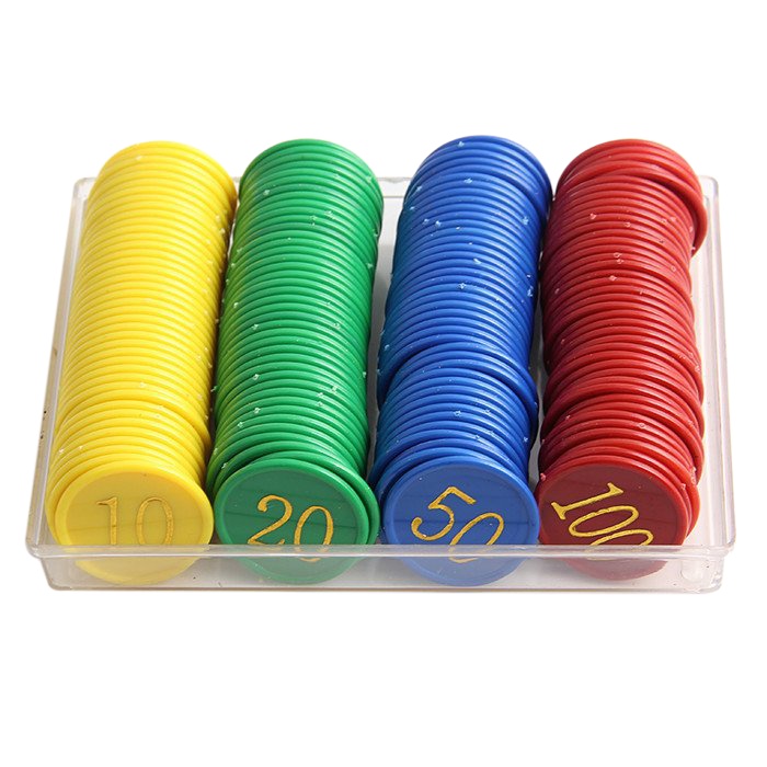 Bộ 80/160 chip, phỉnh poker loại nhựa có số có kèm hộp nhựa
