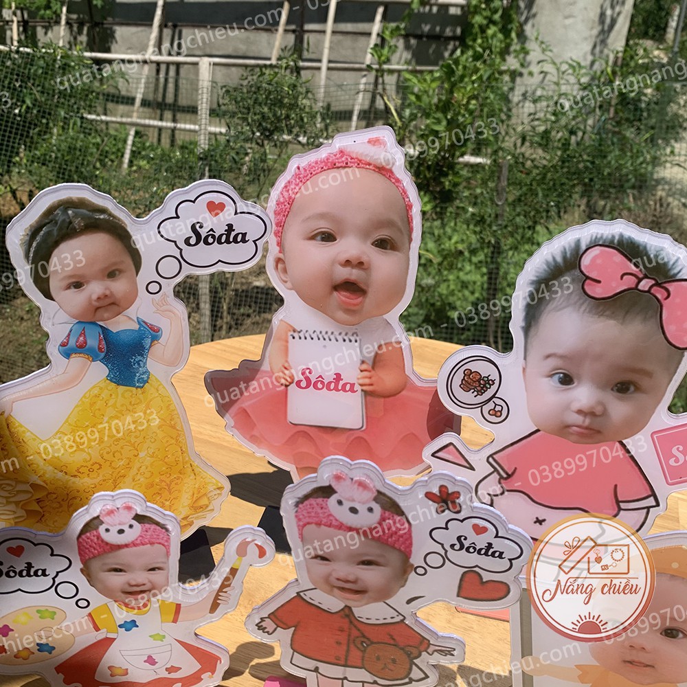 Thiết kế hình Chibi trang trí tiệc sinh nhật, happy birthday, thôi nôi, đầy tháng theo yêu cầu cho bé trai, bé gái