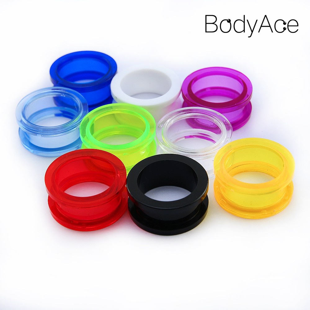 Đôi bông tai acrylic màu tím độc đáo 1.6 - 22mm