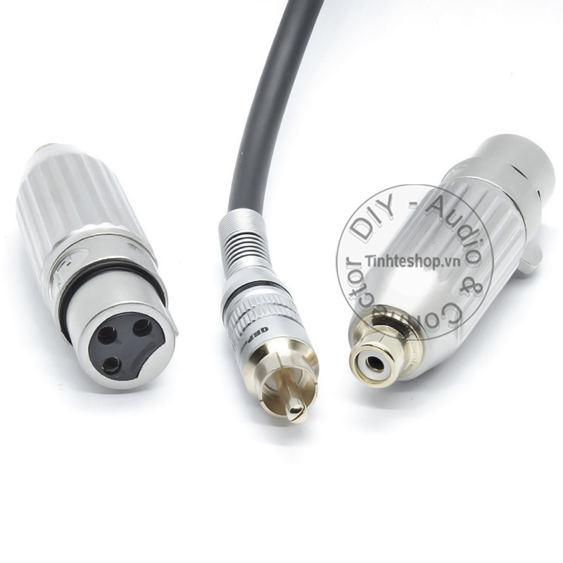 2 chiếc - Đầu giắc chuyển đổi AV RCA cái sang XLR cannon DIN 3pin cái - Khẩu chuyển Canon XLR 3PIN male ra AV/RCA female