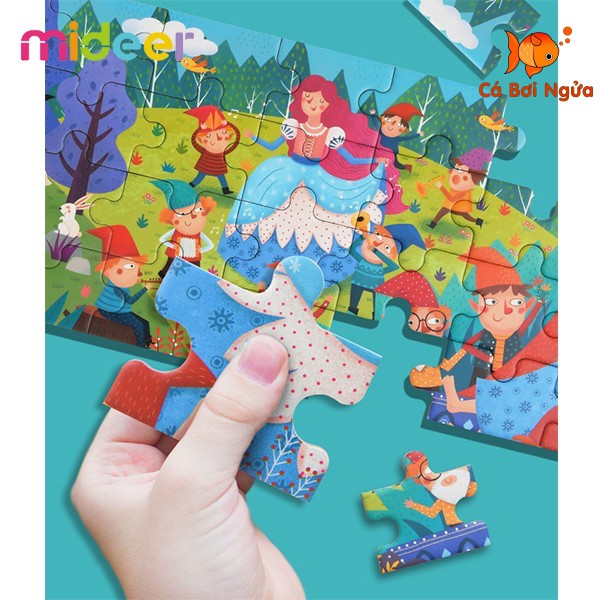 ĐỒ CHƠI XẾP HÌNH, BỘ XẾP HÌNH TRUYỆN CỔ TÍCH 36 MIẾNG GHÉP CỦA MIDEER FAIRY TALE PUZZLE