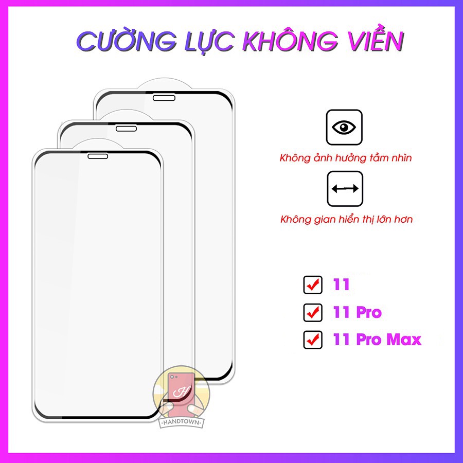 Miếng Dán Kính Cường Lực Không Viền Dành Cho iP 11 / 11 Pro / 11 Max / XR X XS Max