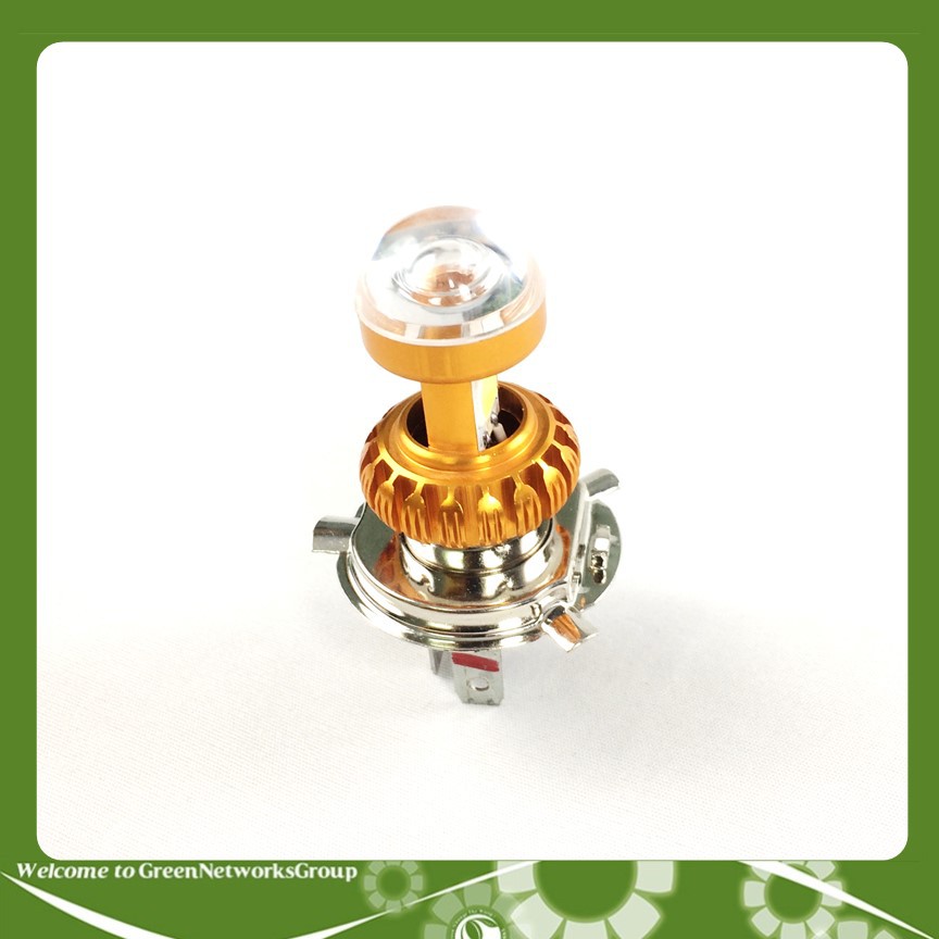 Đèn pha led chân H4 Chân M5 2 tim bi cầu ánh sáng trắng Greennetworks