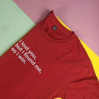Áo thun tay ngắn unisex Chodole cho cả nam và nữ, chất liệu vải cotton in chữ I lost you, but i found me.