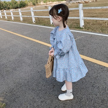 🔥, 🔥, 🔥, đã tung ra các mẫu xe nổi tiếng ‼ ~ Children Girl 2020 Phiên bản mới mùa thu bình thường hoa nhỏ chân váy tay nước ngoài, váy công chúa tay loe