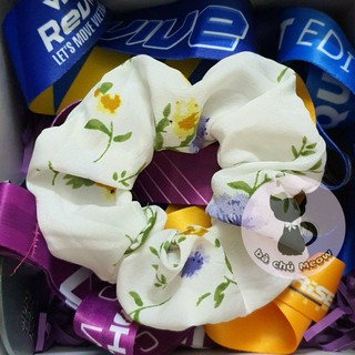 Dây cột tóc hoa - đồ cột tóc in hình cute - scrunchies họa tiết