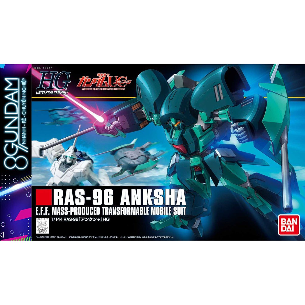 Mô Hình Lắp Ráp HG UC RAS-96 Anksha (tặng kèm base)