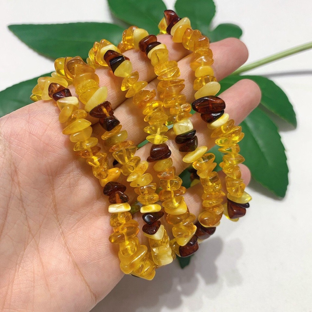 Vòng Tay Hổ Phách Hạt Free Size