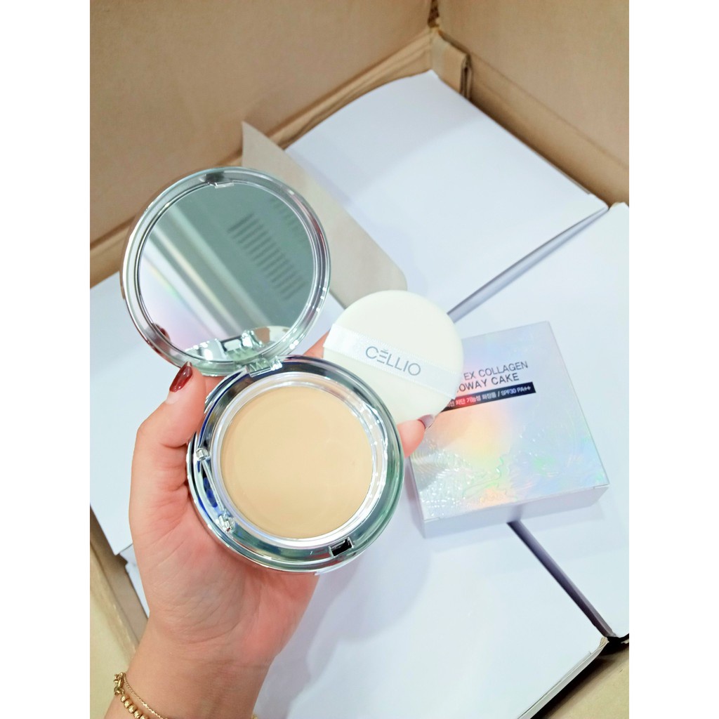 CELLIO Ex Collagen Twoway Cake SPF 30/PA+++ Phấn phủ siêu mịn hai lõi