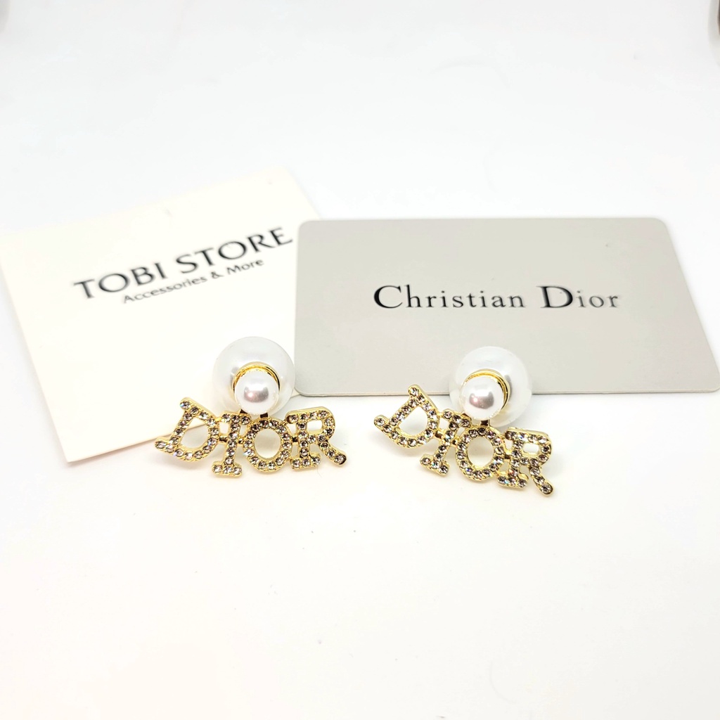 Bông tai thương hiệu ngọc trai nhân tạo khuyên tai hãng TB417 TOBI STORE