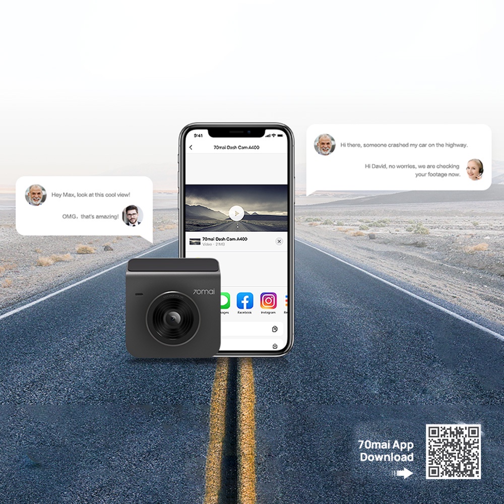 [HÀNG CHÍNH HÃNG] Camera hành trình ô tô Xiaomi 70mai Dash Cam A400 QHD 1440P Bản quốc tế