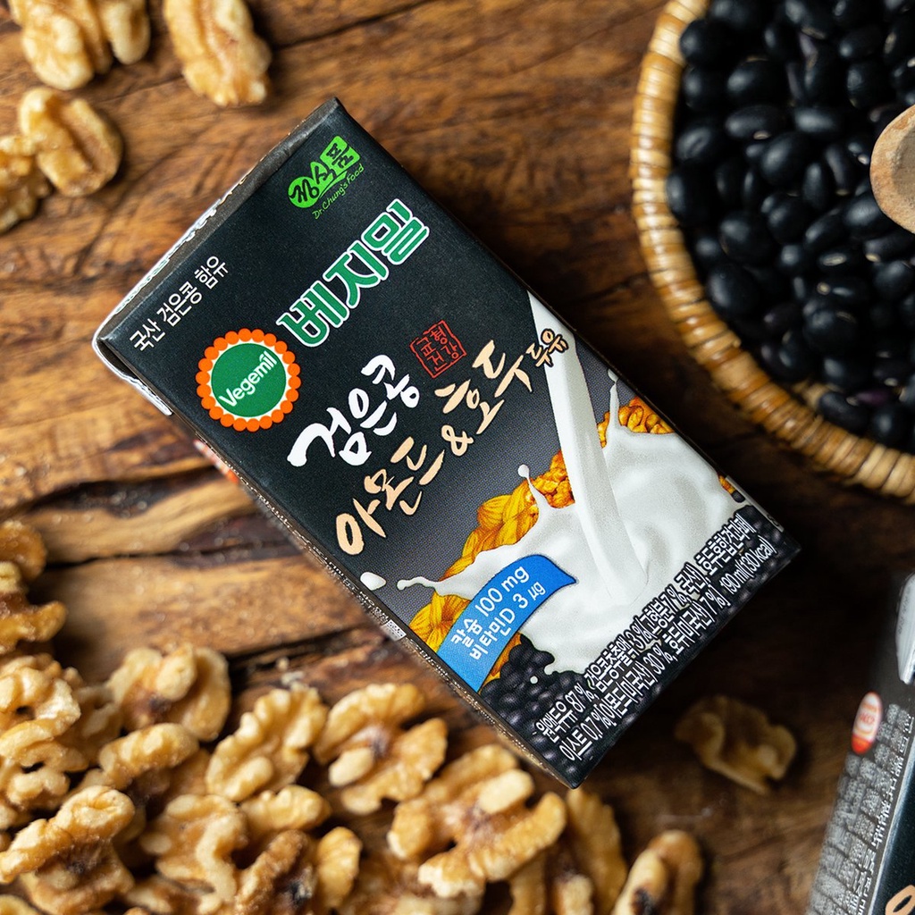 VEGEMILK) Sữa Đậu Nành Đen Hạnh Nhân Óc Chó - 베지밀) 검은콩아몬드호두 두유 190ML
