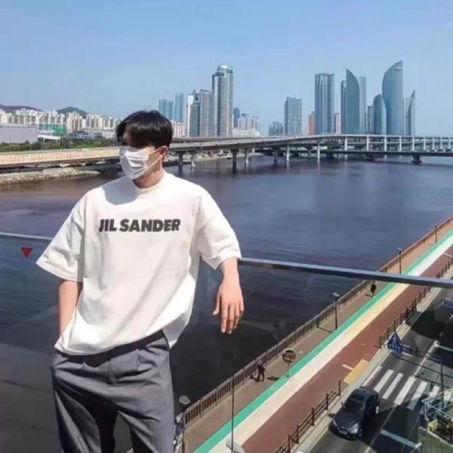 Áo phông Tee  form Oversize hoạ tiết chữ Jil Sander - thời trang Unisex nam nữ