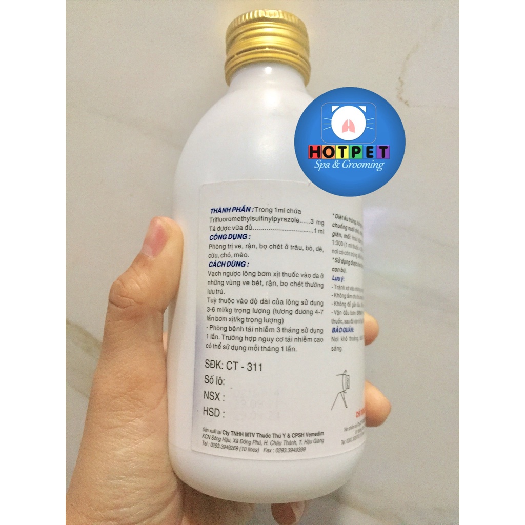 Vime- Frondog 250 ml - Thuốc Xịt Trị Ve, Bọ Chét Cho Chó Mèo