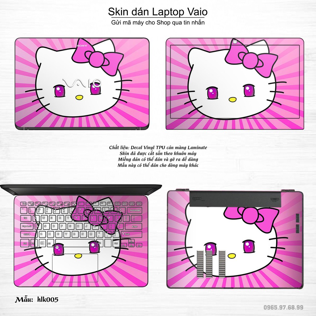 Skin dán Laptop Sony Vaio in hình Hello Kitty (inbox mã máy cho Shop)