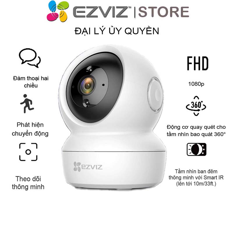 Camera Wifi Ezviz C6N 1080P, 2K Full HD 1080P 2MP,4MP  Xoay 360 độ , Đàm Thoại LOA 2 Chiều , Full HD