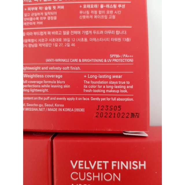 [HÀNG CHÍNH HÃNG] Phấn Nước Mỏng Mịn, Che Phủ Tốt, Lâu Trôi Missha Velvet Finish Cushion SPF50+ PA+++ 15g | BigBuy360 - bigbuy360.vn