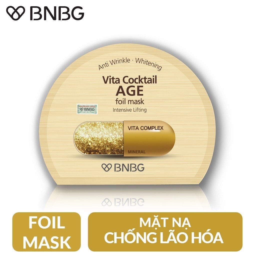 Mặt nạ BNBG thiếc vàng nâng cơ, giảm nếp nhăn BNBG Vita Age Foil Mask Intensive Lifting 30ml
