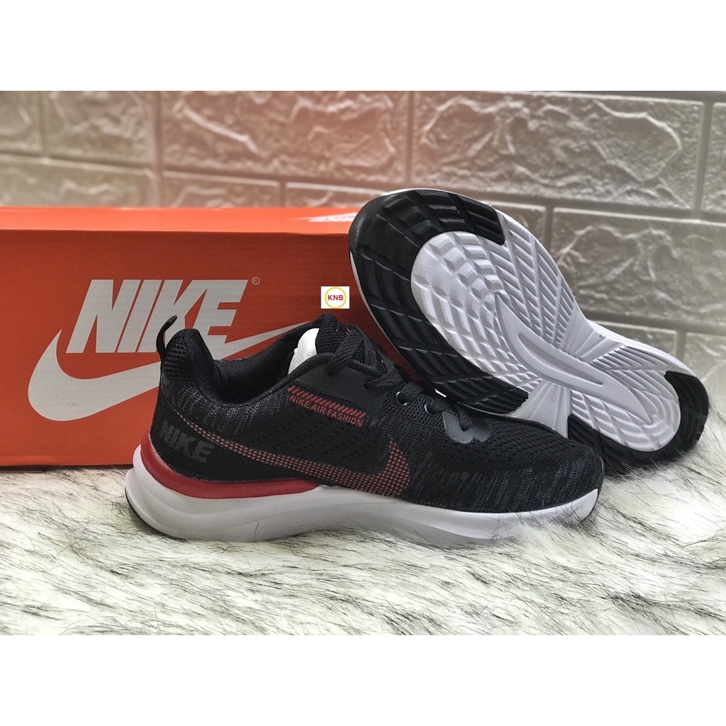 [Freeship + Tặng Kèm Tất] Giày thể thao nam Nike Zoom, Giày Nam Chạy, Đi Bộ Đế Mềm Nike Zoom đen logo đỏ