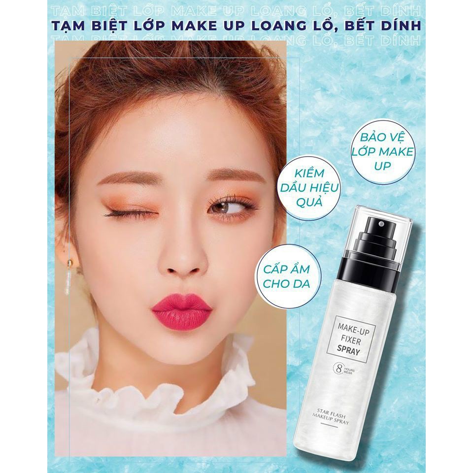 Xịt Nhũ Khóa Trang Điểm Star Flash Make Up Spray 8 Hours Wear Chính Hãng Nội Địa Trung (Mẫu mới 2021)