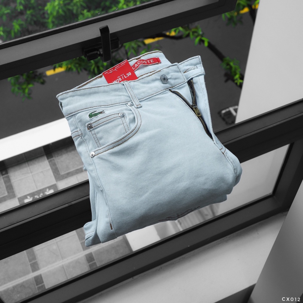 Quần Jean Dài Nam LACOSTE XANH TRẮNG Form SlimFit Mềm Mịn Co Giãn Hàng Xuất Xịn Có Big Size dolamen