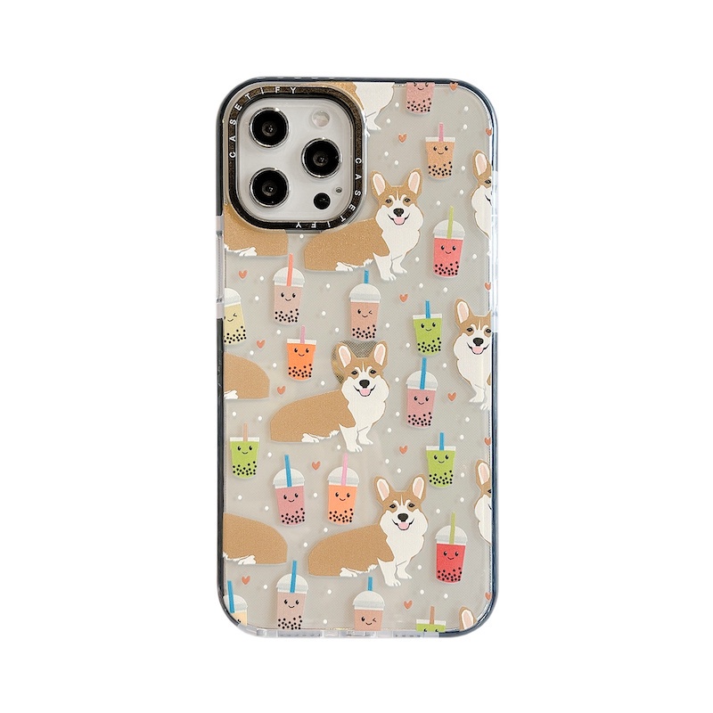 Ốp Điện Thoại Trong Suốt Họa Tiết Chó Corgi Và Mùa Hè Cho iPhone 15 14 13 12 11 Pro Max Mini X XS XR 6 6s 7 8 Plus