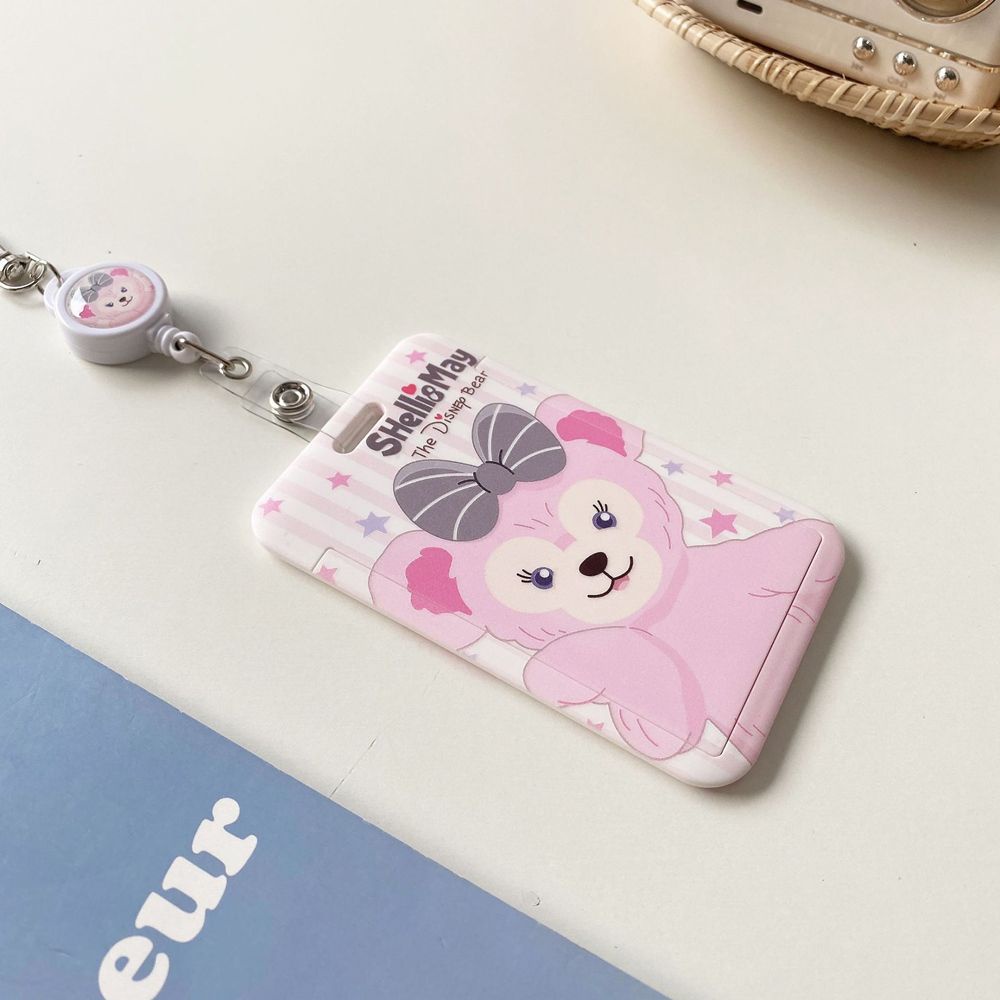 Bao đựng thẻ xe bus/thẻ ID/thẻ ngân hàng họa tiết hoạt hình Stitch có móc khóa dây thu gọn được tiện lợi cho nữ sinh