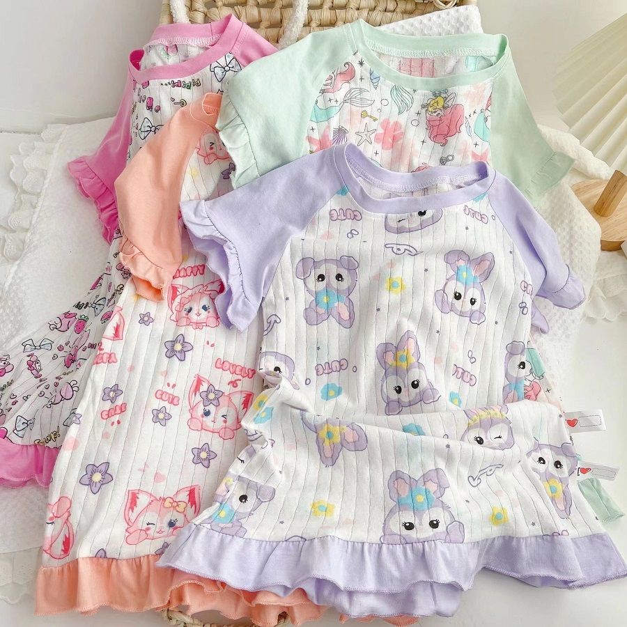 Đầm Ngủ Mùa Hè Vải Mỏng Thoáng Khí In Họa Tiết Hoạt Hình Dễ Thương Thoải Mái Phong Cách Phương Tây Cho Bé Gái 2022