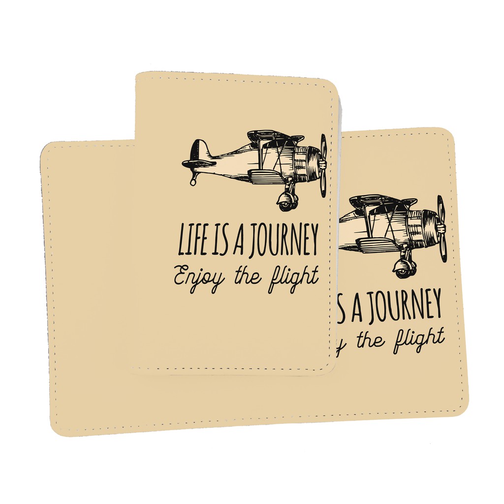 Ví Đựng Passport Du Lịch ENJOY THE FLIGHT - Bao Da Hộ Chiếu Và Thẻ TRAVEL Thiết Kế Basic - Passport Cover Holder - LT057