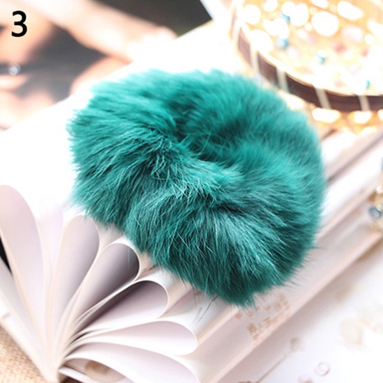 Dây buộc tóc lông mềm màu trơn thời trang