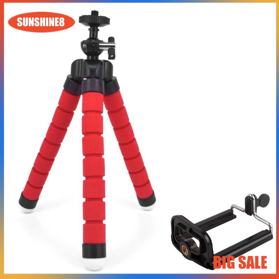 【SUN】Giá đỡ điện thoại Tripod Giá đỡ ba chân mini Điện thoại di động bằng bọt biển Linh hoạt Giá đỡ để bàn