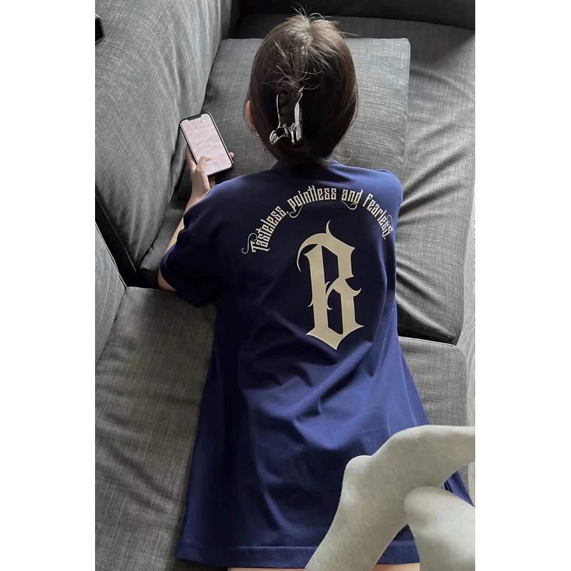 Áo thun HIIXIIVI 100% cotton tay ngắn cổ tròn in họa tiết trước và sau phong cách Hàn Quốc thời trang mùa hè 2022