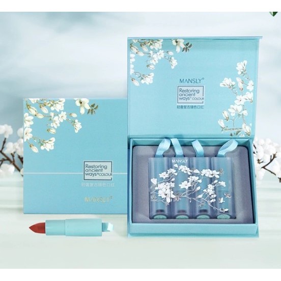 S014. Bộ SET 4 Son Nhung lỳ mẫu hoa MANSLY Flower Lipstick | BigBuy360 - bigbuy360.vn