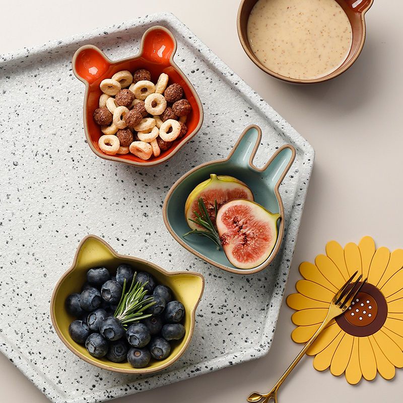 Đĩa Sứ Nhỏ Đựng Nước Chấm Họa Tiết Hoạt Hình Dễ Thương