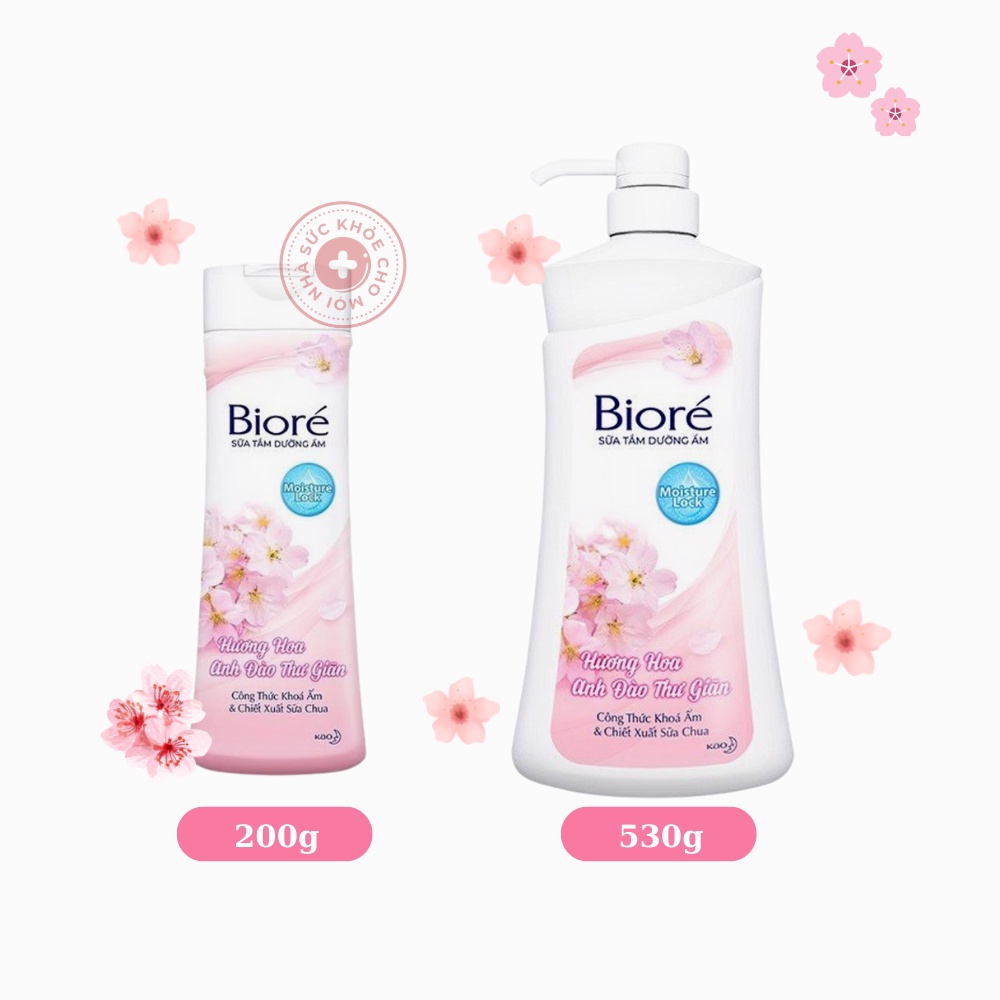 Sữa tắm dưỡng ẩm Biore hương hoa anh đào thư giãn giúp làm sạch mềm mịn không gây bết dính giữ ẩm cho da 61604